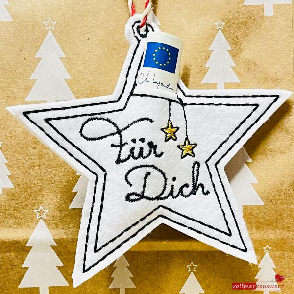 Wunscherfüller Stern "Für Dich" Geschenkanhänger für Weihnachten